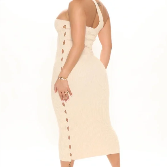 Dresses | Nude Midi Dress Opened Sides | Poshmark